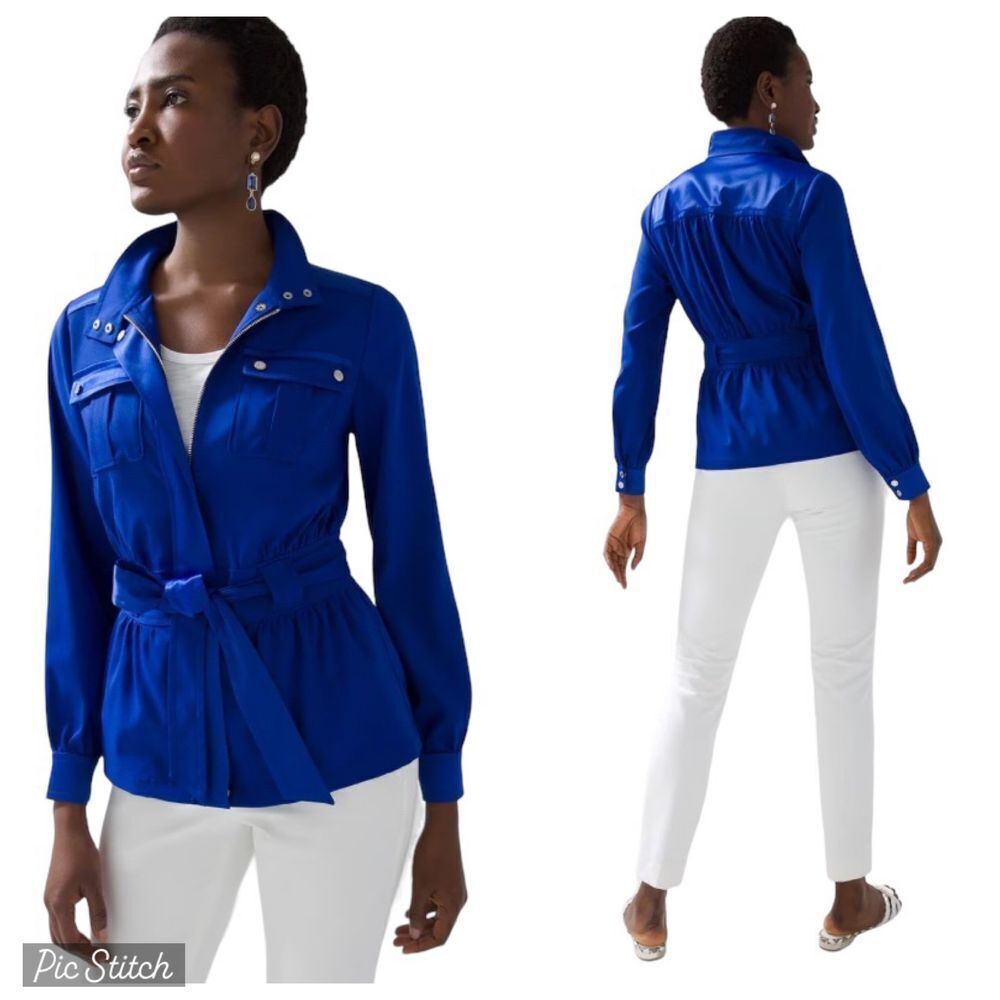 Women's Royal Blue Belted Jacket